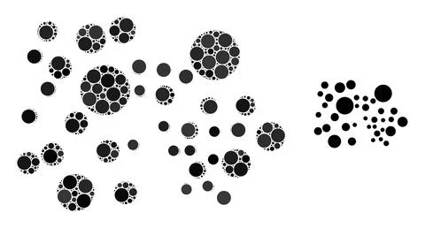 Vector Bubble Cluster Composition of Small Circles 스톡 일러스트