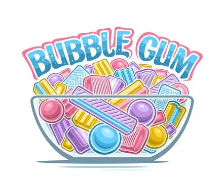 Vector Bubble Gum Bowl Stock Illustration