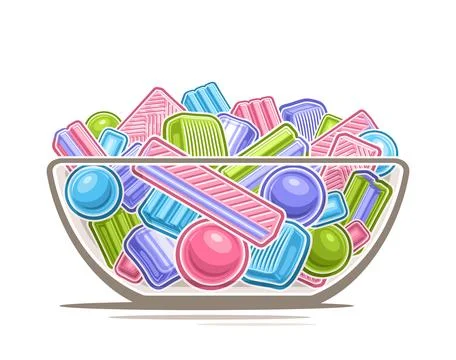 Vector Bubble Gum Bowl Stock Illustration