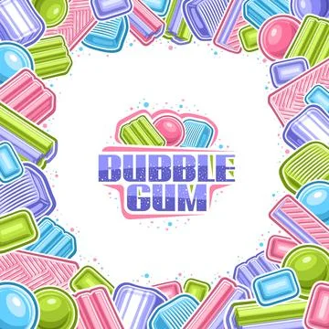 Vector Bubble Gum Frame Stock Illustration