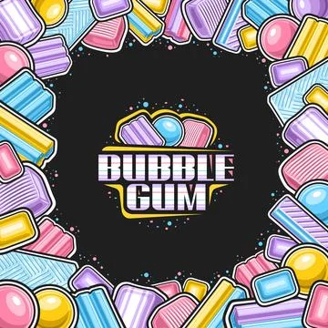 Vector Bubble Gum Frame Stock Illustration