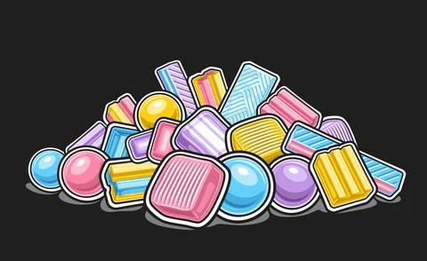 Vector Bubble Gum Heap Stock Illustration