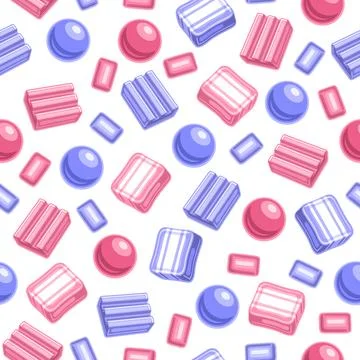 Vector Bubble Gum Seamless Pattern イラスト素材
