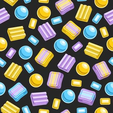 Vector Bubble Gum Seamless Pattern Stockillustratie