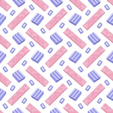 Vector Bubble Gum Seamless Pattern Stock Illustration