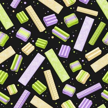 Vector Bubble Gum Seamless Pattern 스톡 일러스트