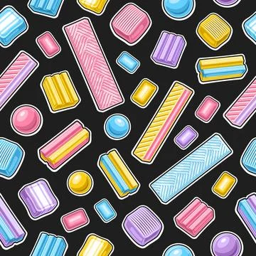 Vector Bubble Gum seamless pattern イラスト素材