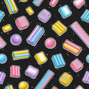 Vector Bubble Gum seamless pattern Stock Illustration