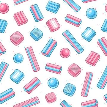 Vector Bubble Gum seamless pattern Stock Illustration