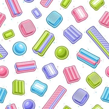 Vector Bubble Gum seamless pattern Stock Illustration
