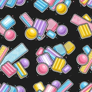 Vector Bubble Gum seamless pattern Illustrazione stock