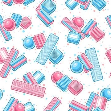 Vector Bubble Gum seamless pattern Illustrazione stock