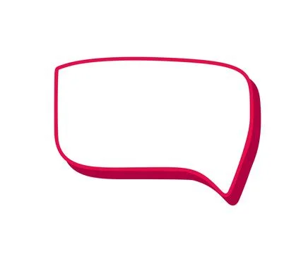 Vector, bubble in vibrant red Speech displaying empty center, symbolizing Illustrazione stock