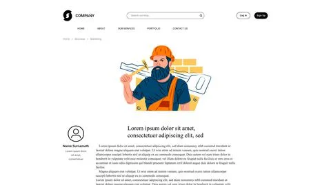 Vector builder in shadow of sharp lines style . Editable illustration Stock Illustration