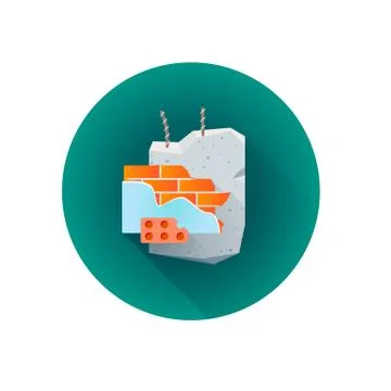 Vector building rubble waste icon. Ilustración de archivo