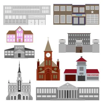 Vector buildings set Stock Illustration