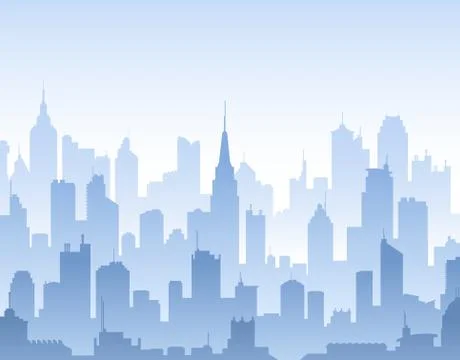 Vector buildings silhouettes background Stock Illustration