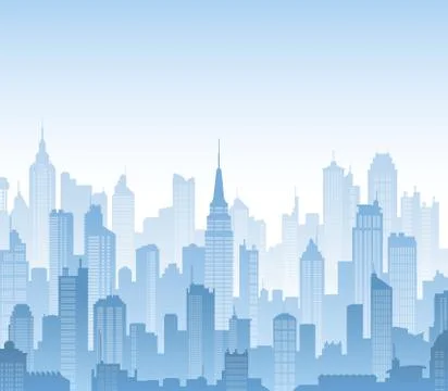 Vector buildings silhouettes background Stock Illustration