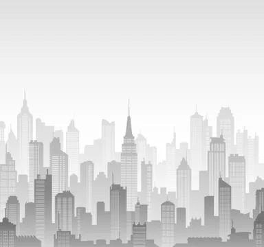 Vector buildings silhouettes background Stock Illustration
