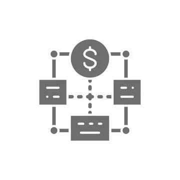 Vector bulk payment, mass cashout grey icon. Stock Illustration