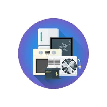 Vector bulky electrical waste icon. Stock Illustration