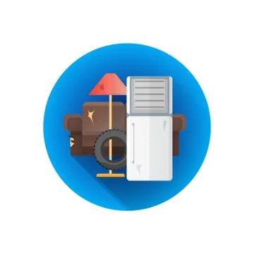 Vector bulky waste garbage icon. Stock Illustration