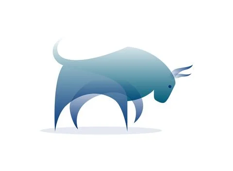 Vector bull in gradient style. Digital art Stock Illustration