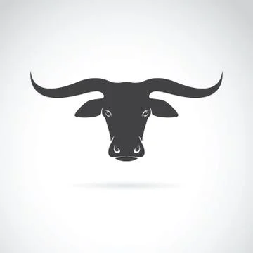 Vector of a bull head design on white background, Farm Animals. Stock Illustration