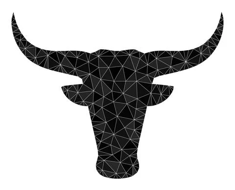 Vector Bull Head Triangle Filled Icon Stock Illustration