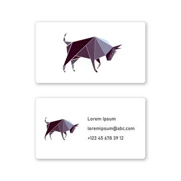 Vector bull in low poly style . Editable illustration Illustrazione stock