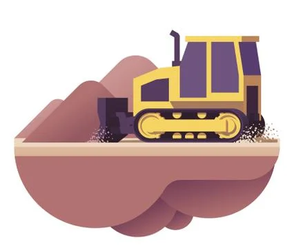 Vector bulldozer icon Stock Illustration