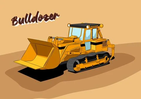 Vector of Bulldozer. 스톡 일러스트
