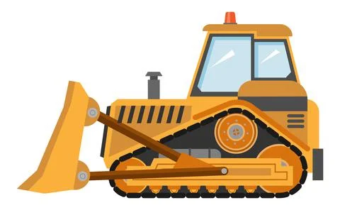 Vector Bulldozer isolated on white background. EPS10. Stock Illustration