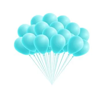 Vector bunch birthday or party blue balloons Stock Illustration