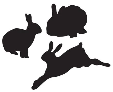 Vector bunnies silhouettes Stock Illustration