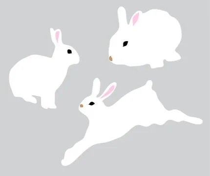 Vector bunnies silhouettes Stock Illustration