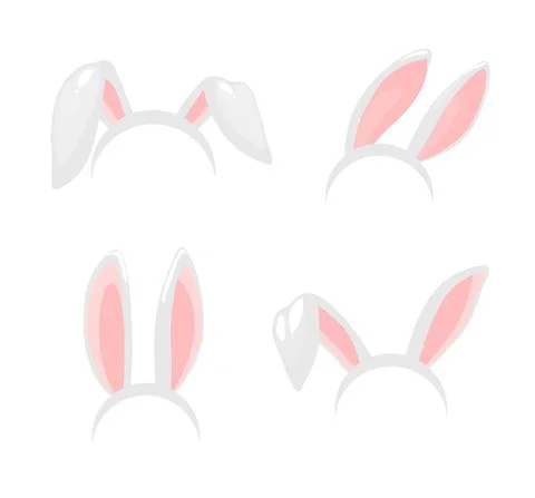 Vector bunny rabbit ears, Easter holiday icons 库存插图