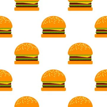 Vector burger pattern Stock Illustration