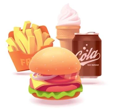 Vector burger set illustration or icon Stock Illustration
