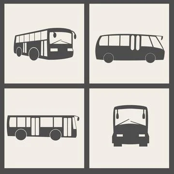 Vector bus icons Stock Illustration