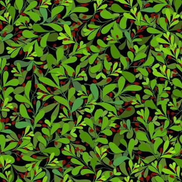 Vector bush background seamless pattern saturated. Stock Illustration