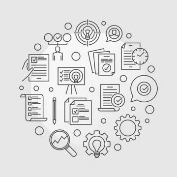 Vector Business Action Plan circular outline illustration Stock Illustration