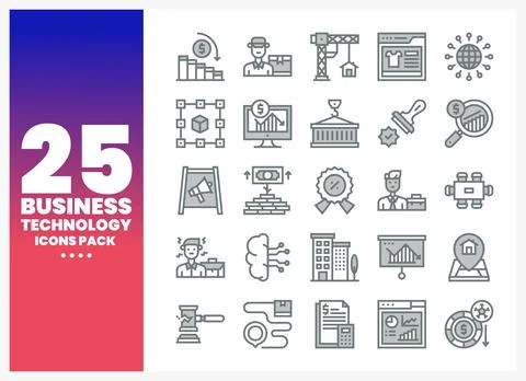 Vector Business and Technology Icons Pack with Elements イラスト素材
