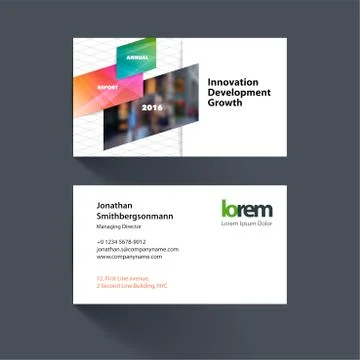 Vector business card template with colourful diagonal, rectangul Illustrazione stock