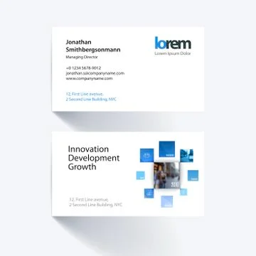 Vector business card template with many yellow rectangles, squar Ilustración de archivo