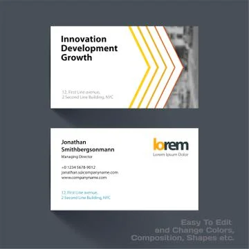 Vector business card template with many colourful rectangles Stock Illustration