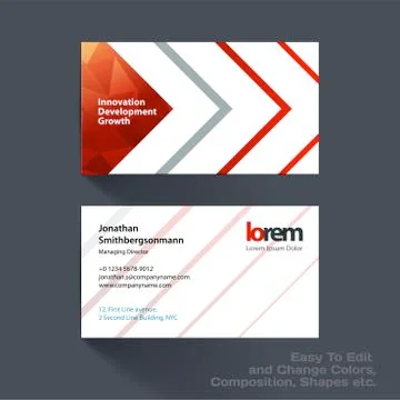 Vector business card template with many colourful rectangles Stock Illustration