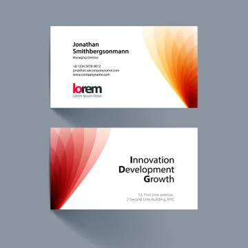 Vector business card template with soft shapes and waves backgro Stock Illustration