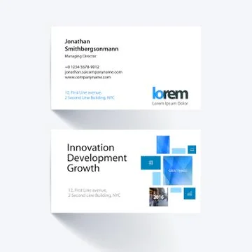 Vector business card template with yellow rectangles, squares fo Ilustración de archivo