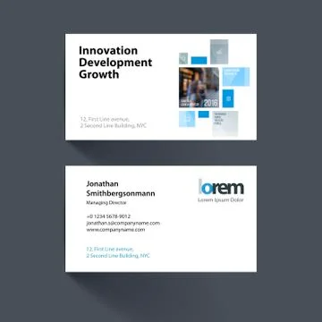 Vector business card template with yellow rectangles, squares fo Ilustración de archivo